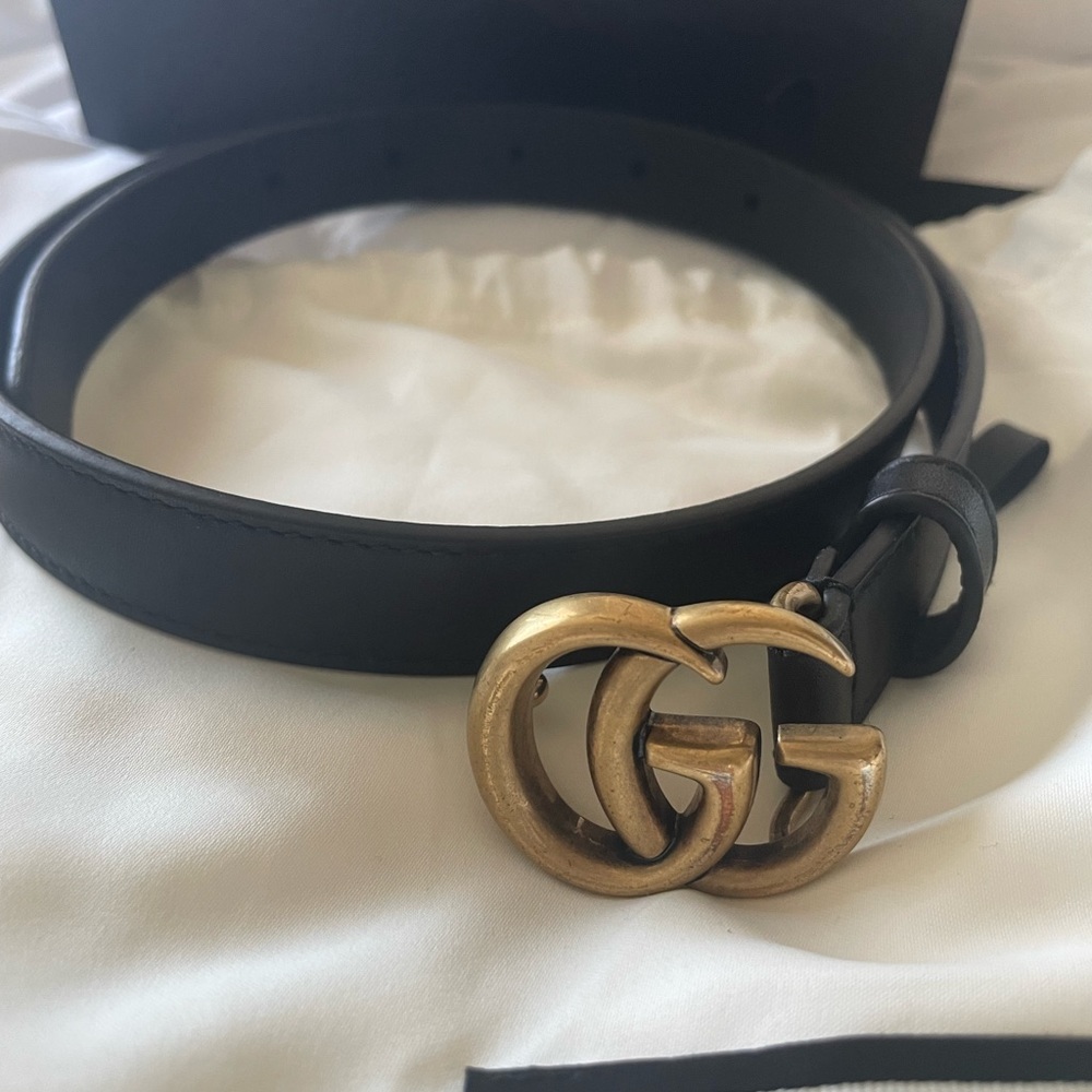 Gucci Leather belt with Double G buckle - Size 65